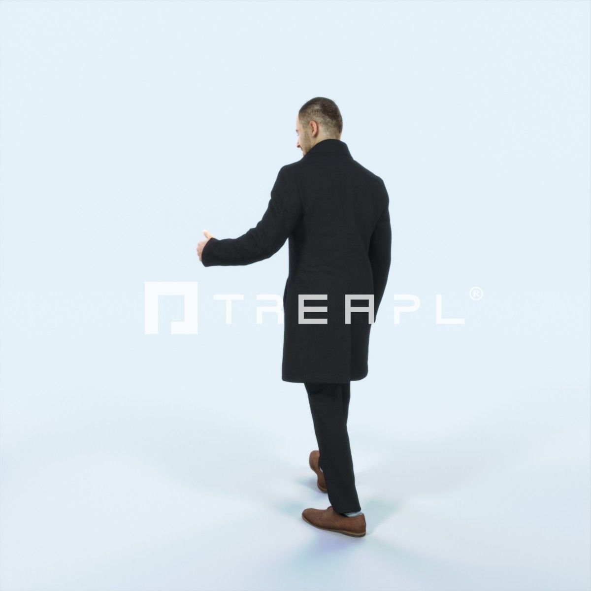 Master 10B Couple walking Business Man Low-poly 3D model_4