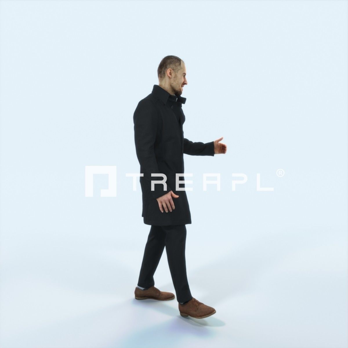 Master 10B Couple walking Business Man Low-poly 3D model_2