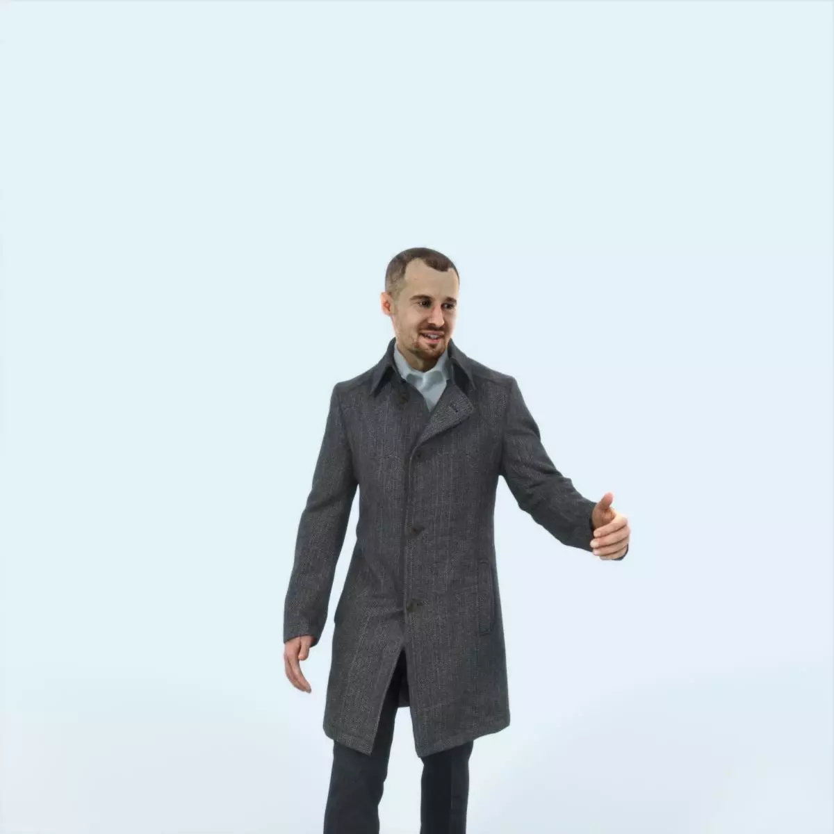 Master 10A Couple walking Business Man Low-poly 3D model_0