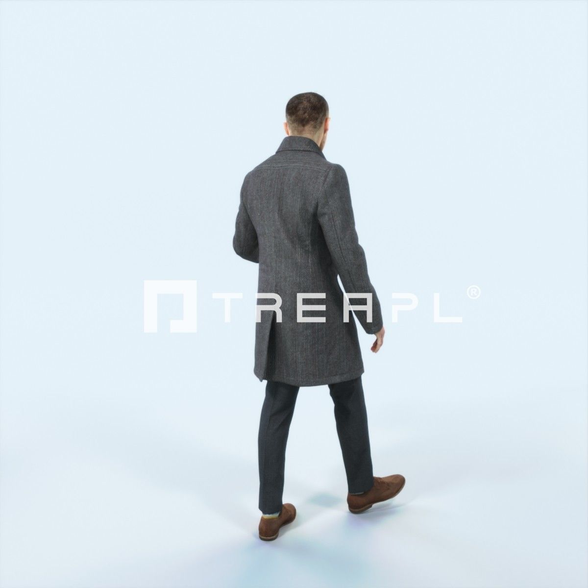 Master 10A Couple walking Business Man Low-poly 3D model_3