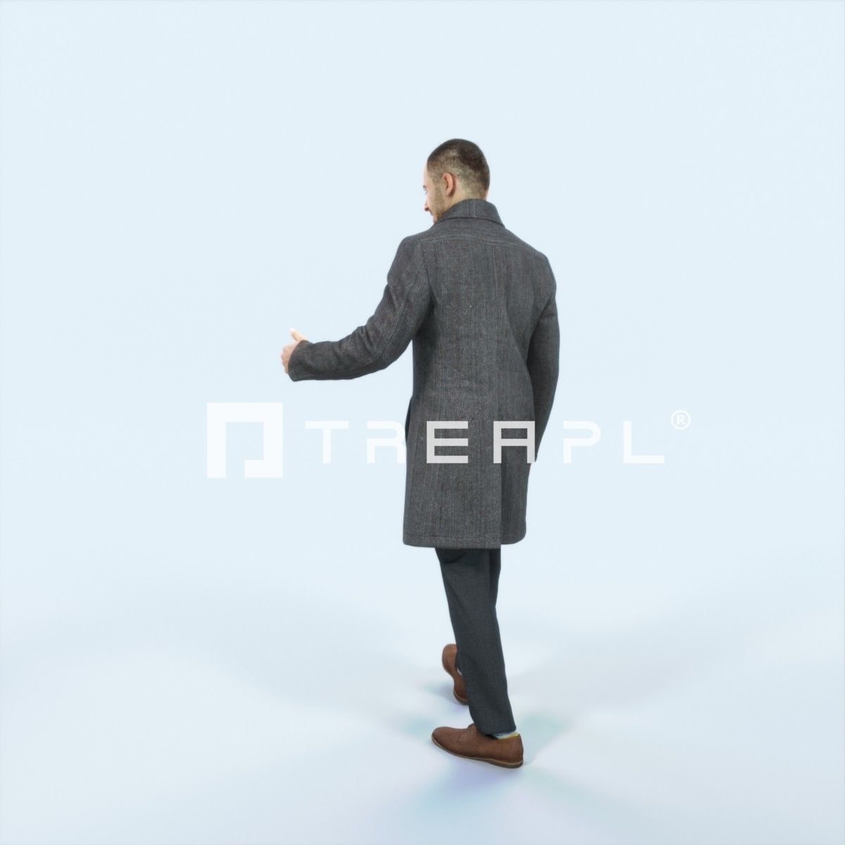 Master 10A Couple walking Business Man Low-poly 3D model_4