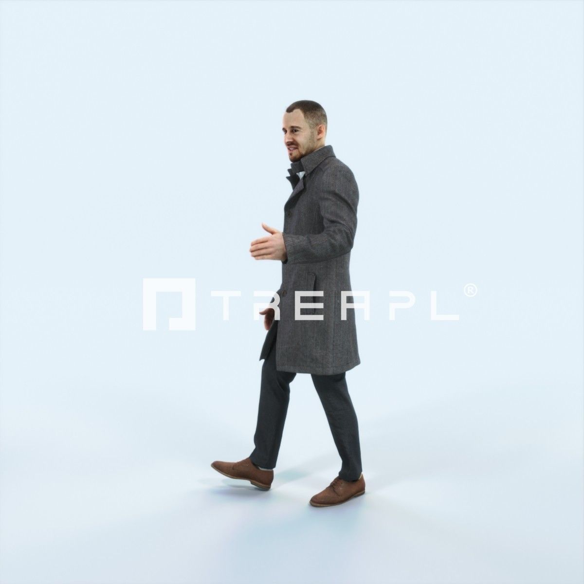 Master 10A Couple walking Business Man Low-poly 3D model_5