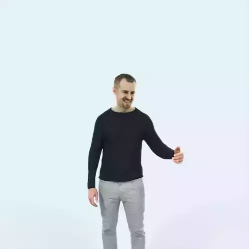 Master 17L Couple Listening Casual Man Low-poly 3D model