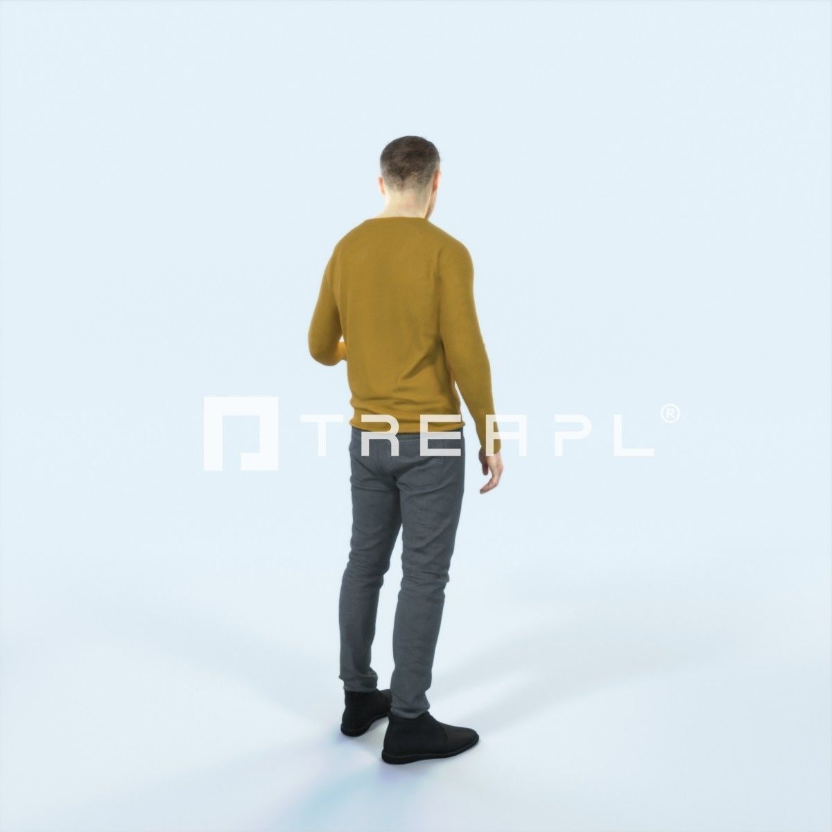 Master 17K Couple Listening Casual Man Low-poly 3D model_3