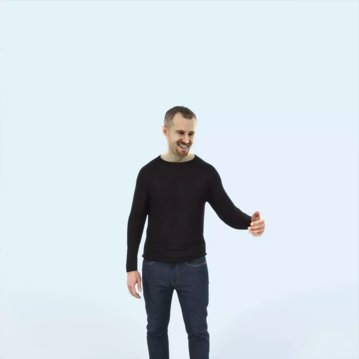 Master 17I Couple Listening Casual Man Low-poly 3D model_0