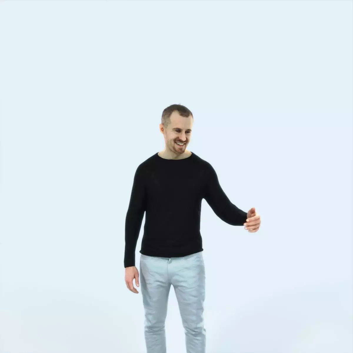 Master 17C Couple Listening Casual Man Low-poly 3D model_0