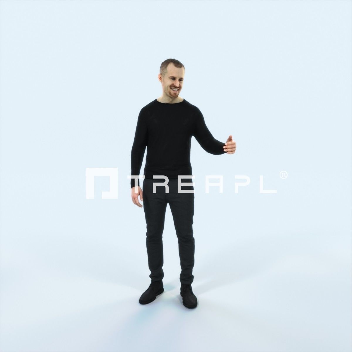 Master 17B Couple Listening Casual Man Low-poly 3D model_1