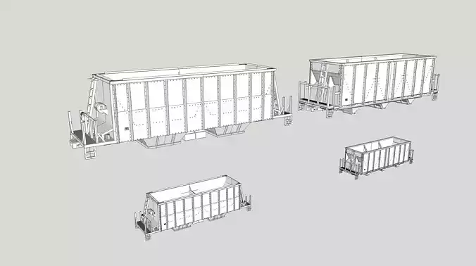TrinityRail and FCA Versaflood Aggregate Hoppers HO and N 3D print model