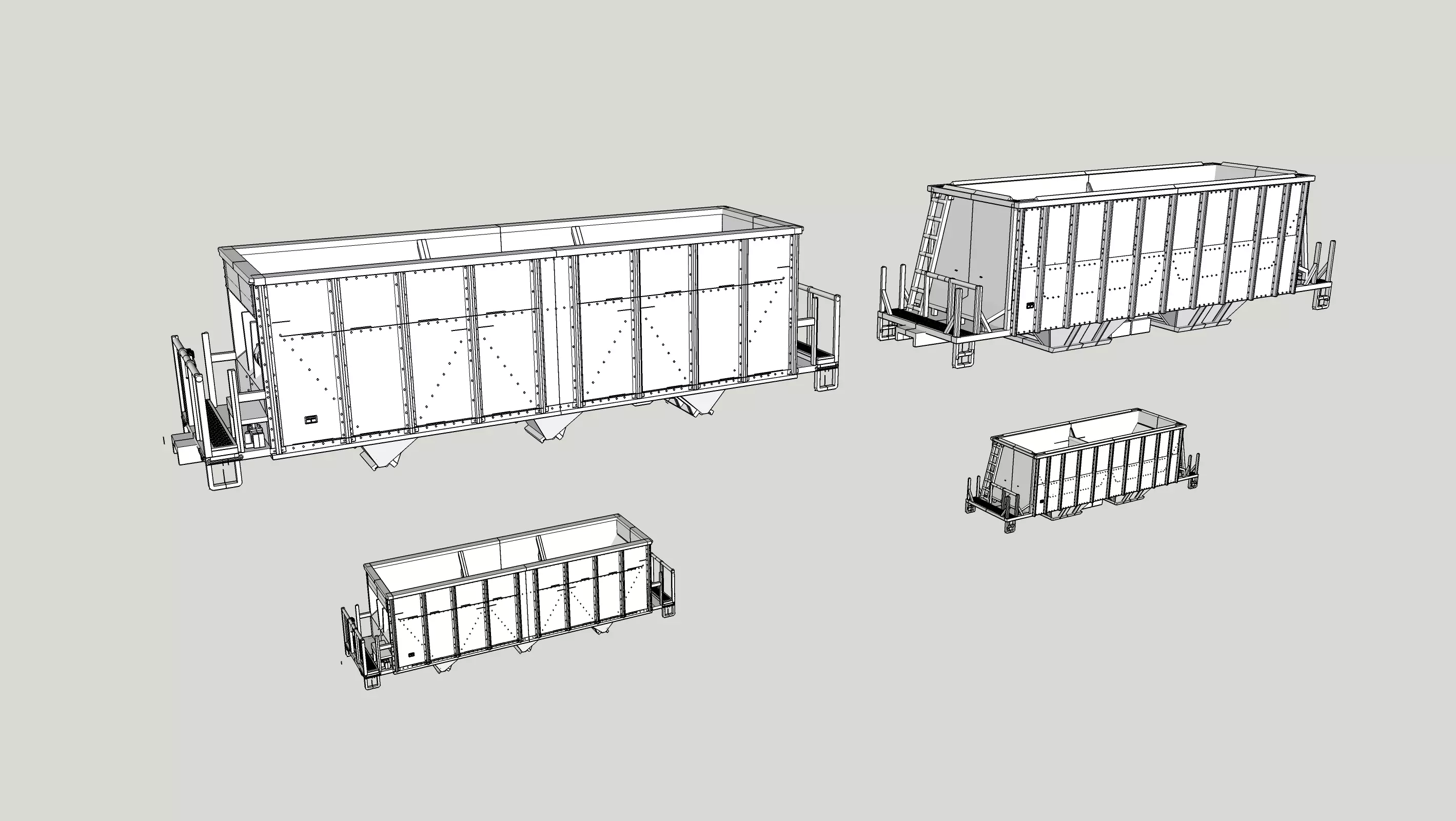 TrinityRail and FCA Versaflood Aggregate Hoppers HO and N 3D print model_0