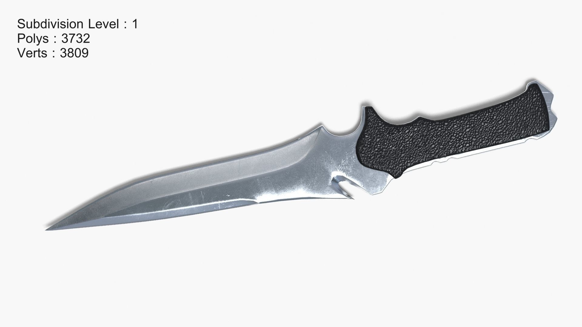 Knife Low-poly 3D model_3