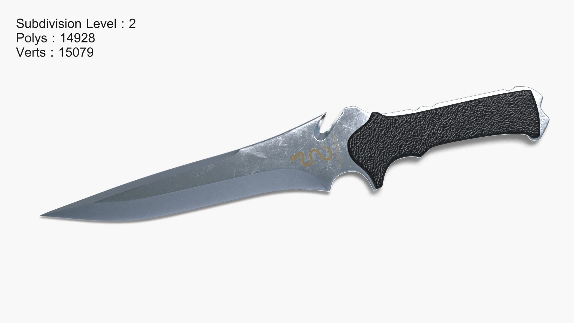 Knife Low-poly 3D model_1