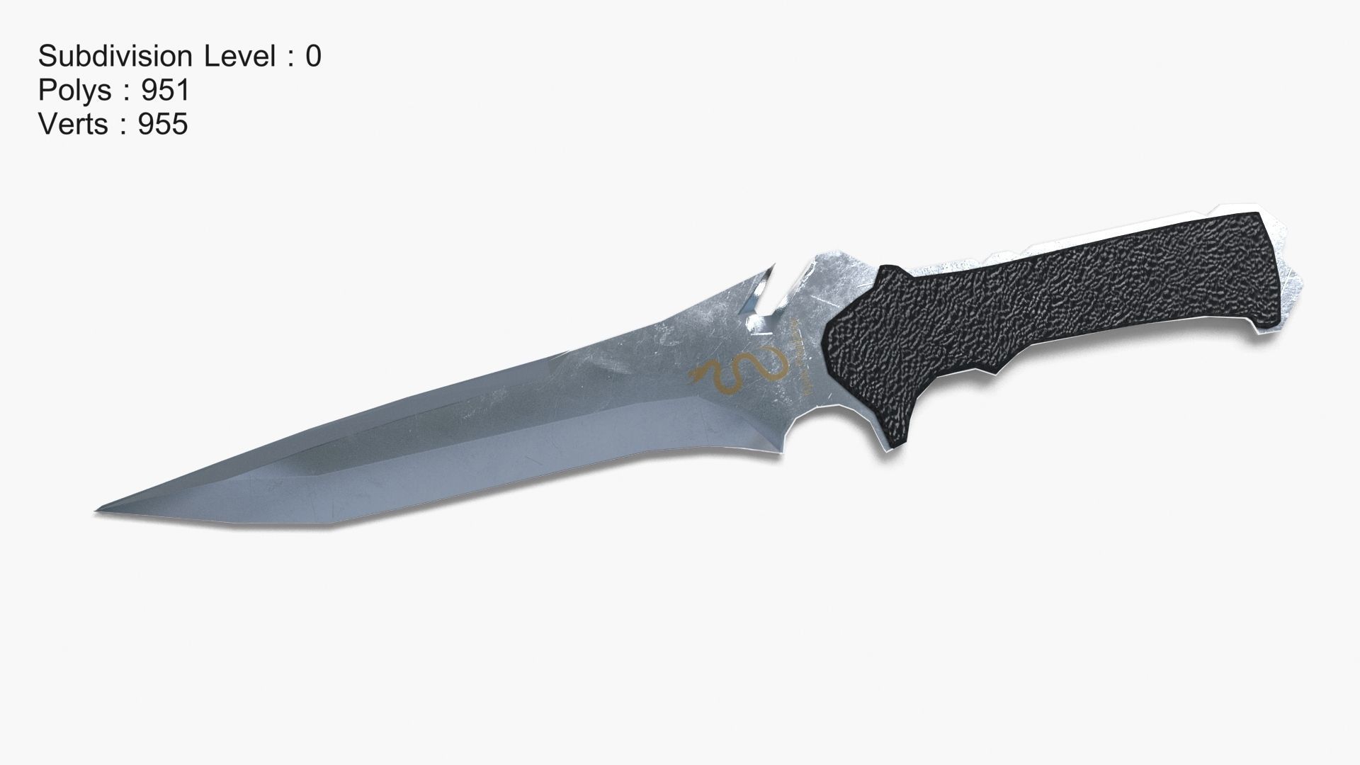 Knife Low-poly 3D model_13