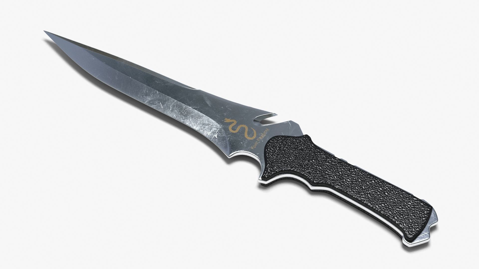 Knife Low-poly 3D model_7