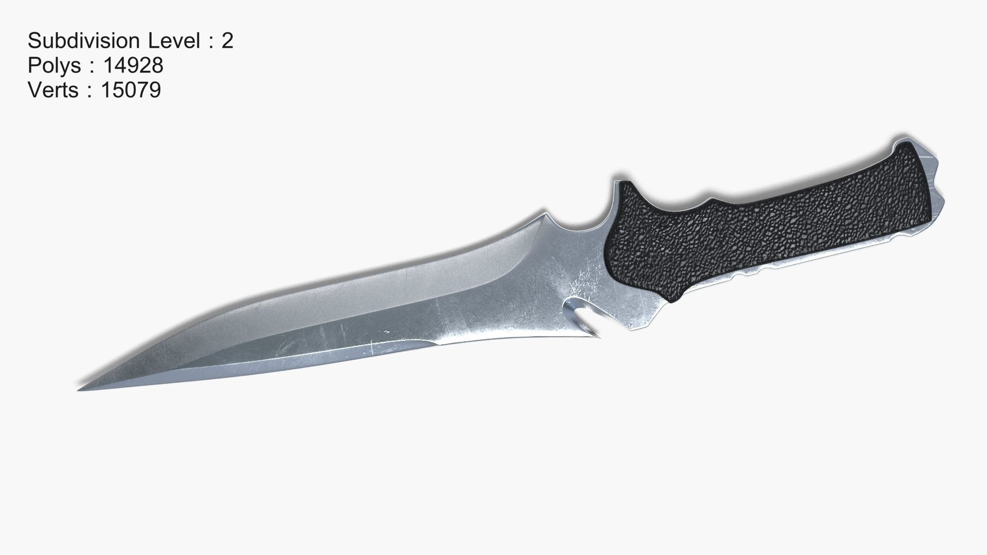 Knife Low-poly 3D model_4