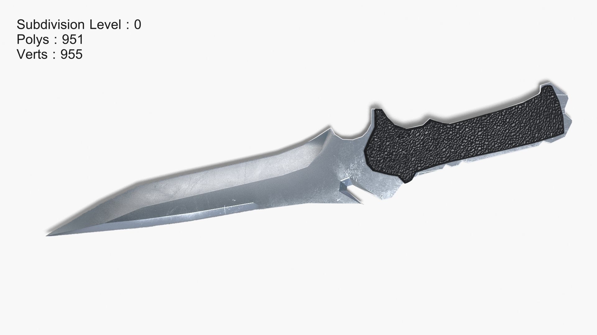 Knife Low-poly 3D model_2