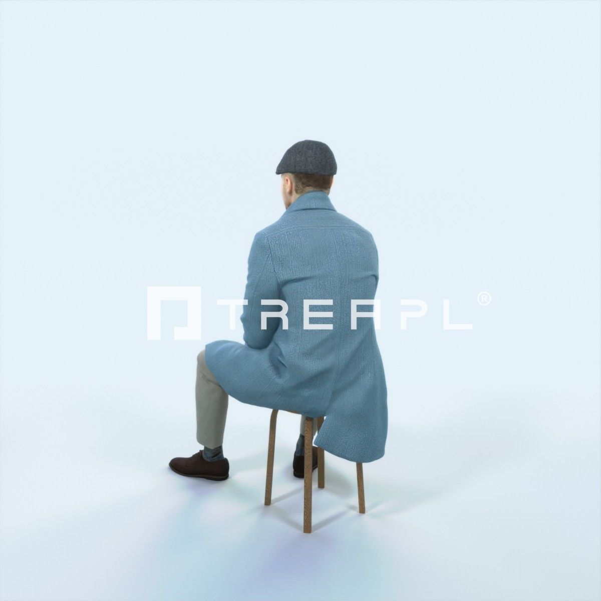 Master 19K Listening Sitting Business Man Low-poly 3D model_4