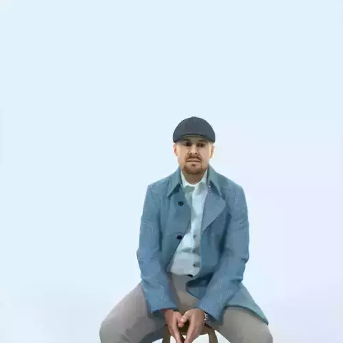 Master 19K Listening Sitting Business Man Low-poly 3D model