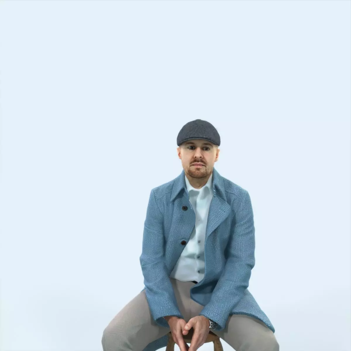 Master 19K Listening Sitting Business Man Low-poly 3D model_0