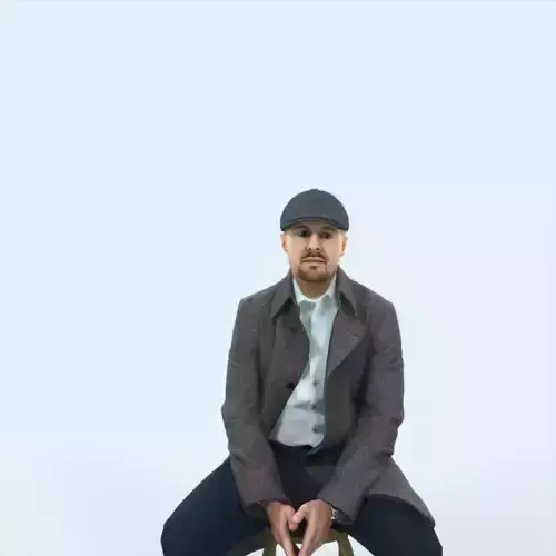 Master 19F Listening Sitting Business Man Low-poly 3D model