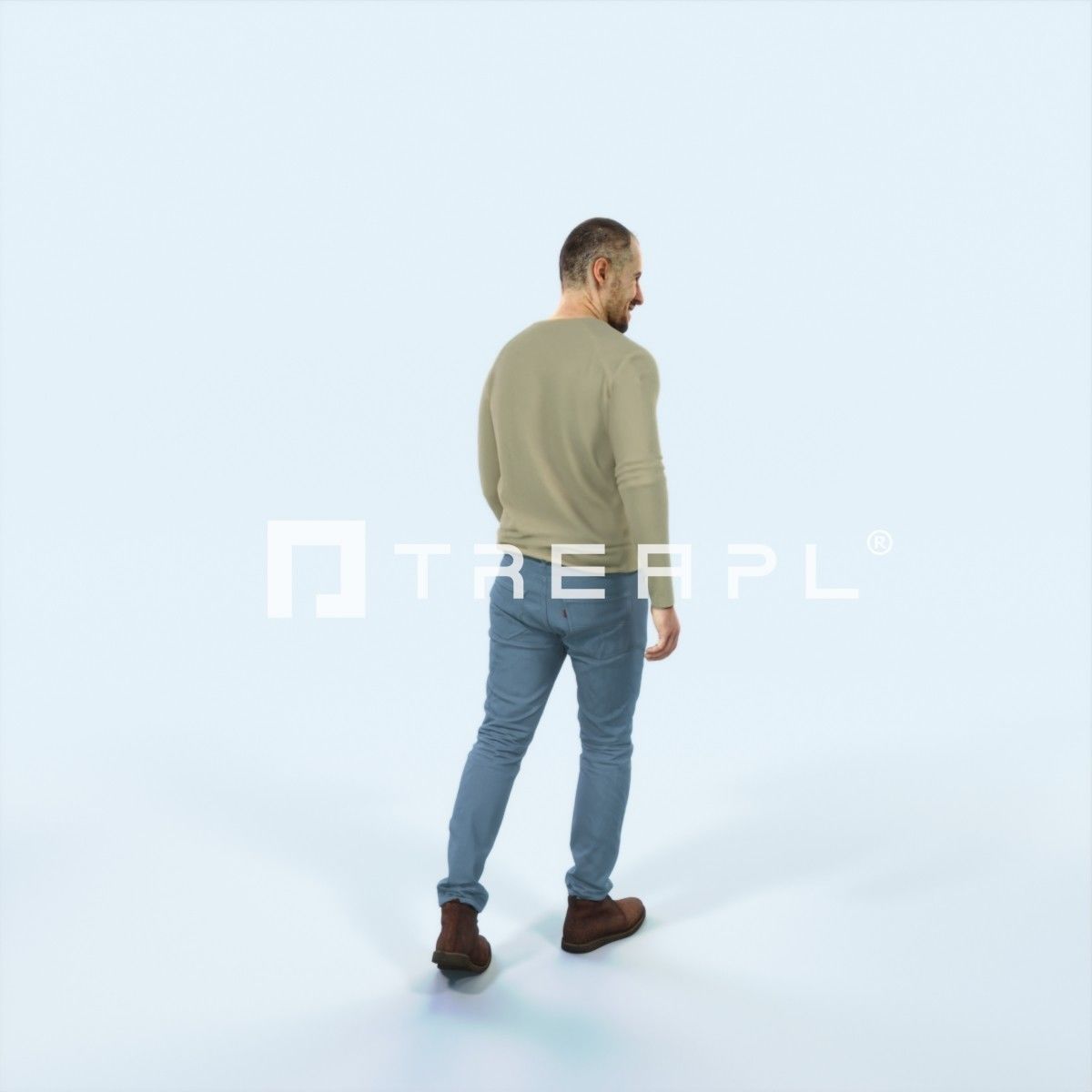 Master 20I Listening walking Casual Man Low-poly 3D model_3
