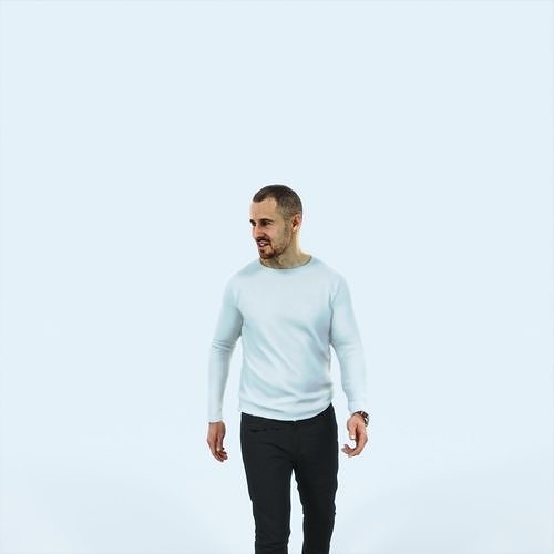 Master 20C Listening walking Casual Man Low-poly 3D model