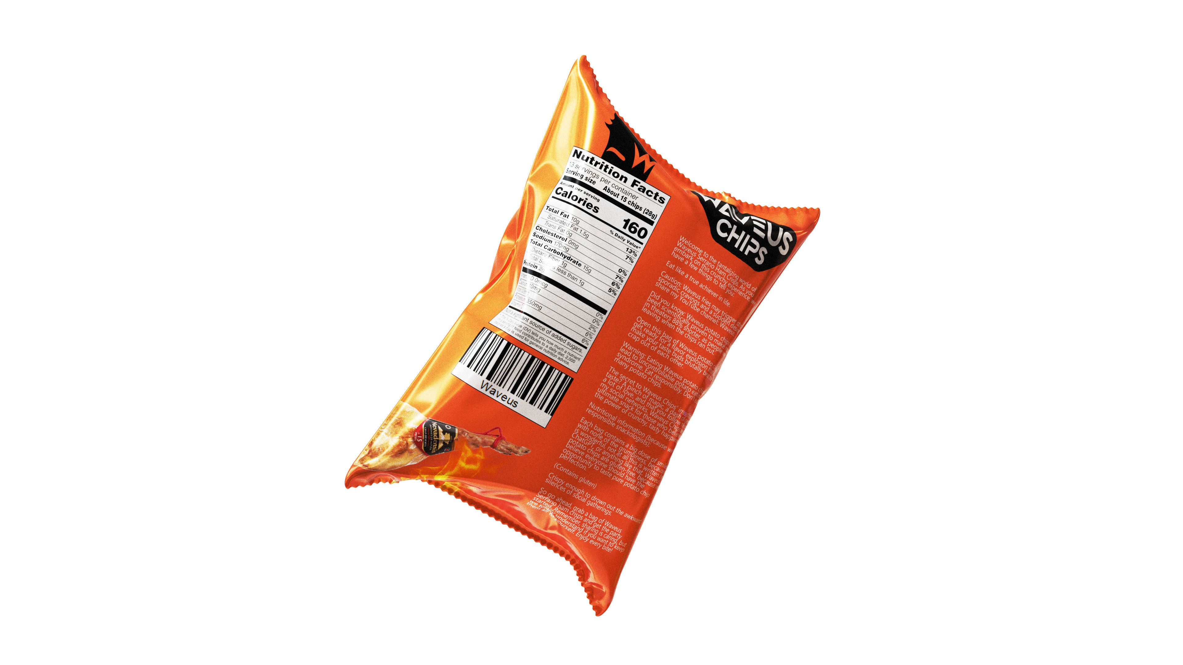 Chips Bag 3D model_2