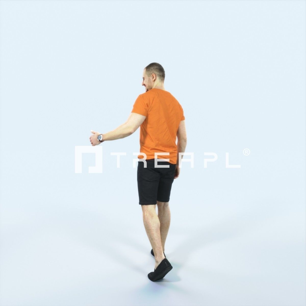 Master 24L Explaining Couple Summer walking Casual Man Low-poly 3D model_4