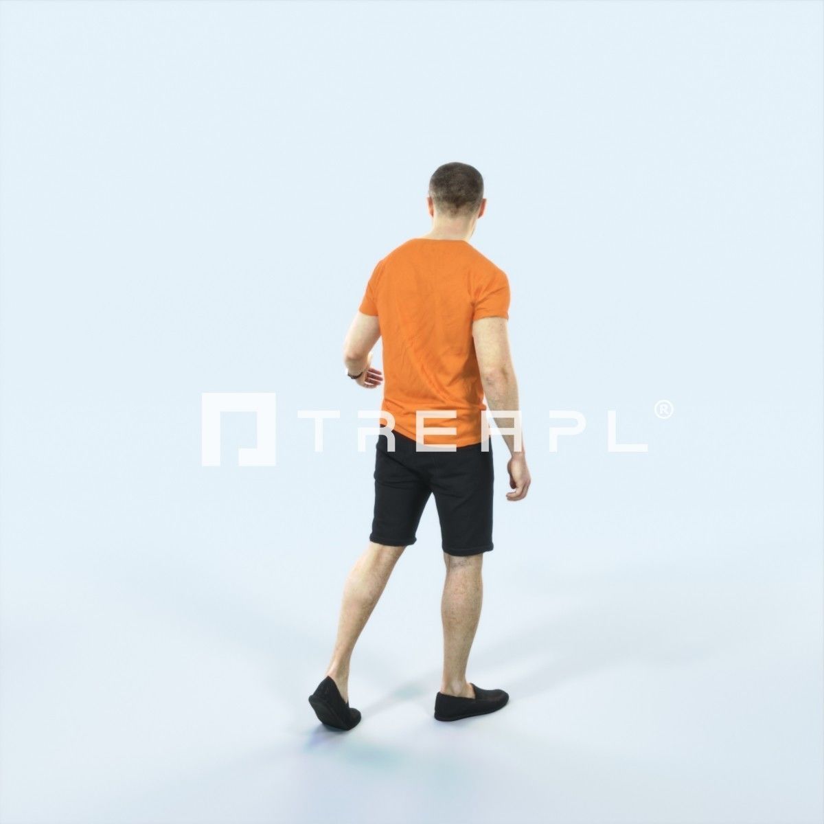 Master 24L Explaining Couple Summer walking Casual Man Low-poly 3D model_3