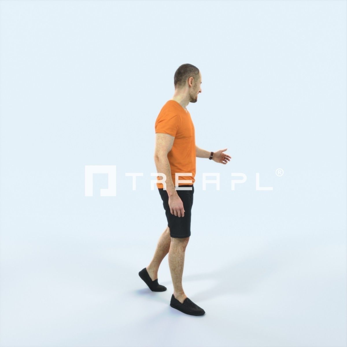 Master 24L Explaining Couple Summer walking Casual Man Low-poly 3D model_2