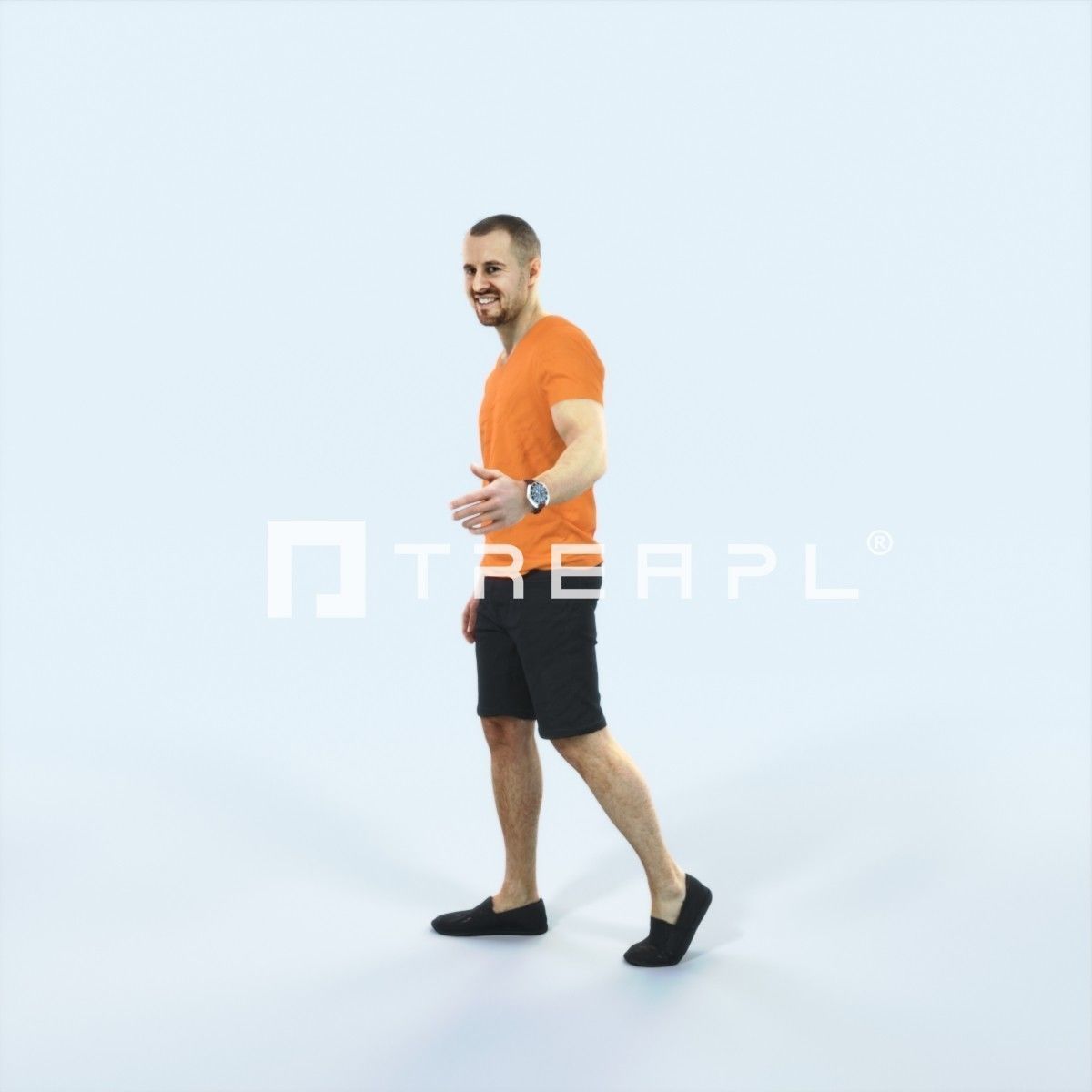 Master 24L Explaining Couple Summer walking Casual Man Low-poly 3D model_5