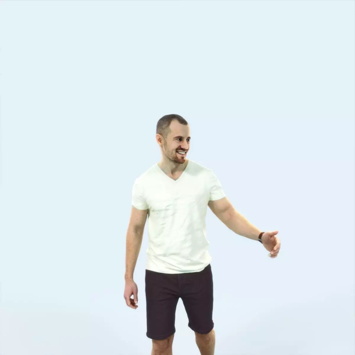 Master 24J Explaining Couple Summer walking Casual Man Low-poly 3D model_0