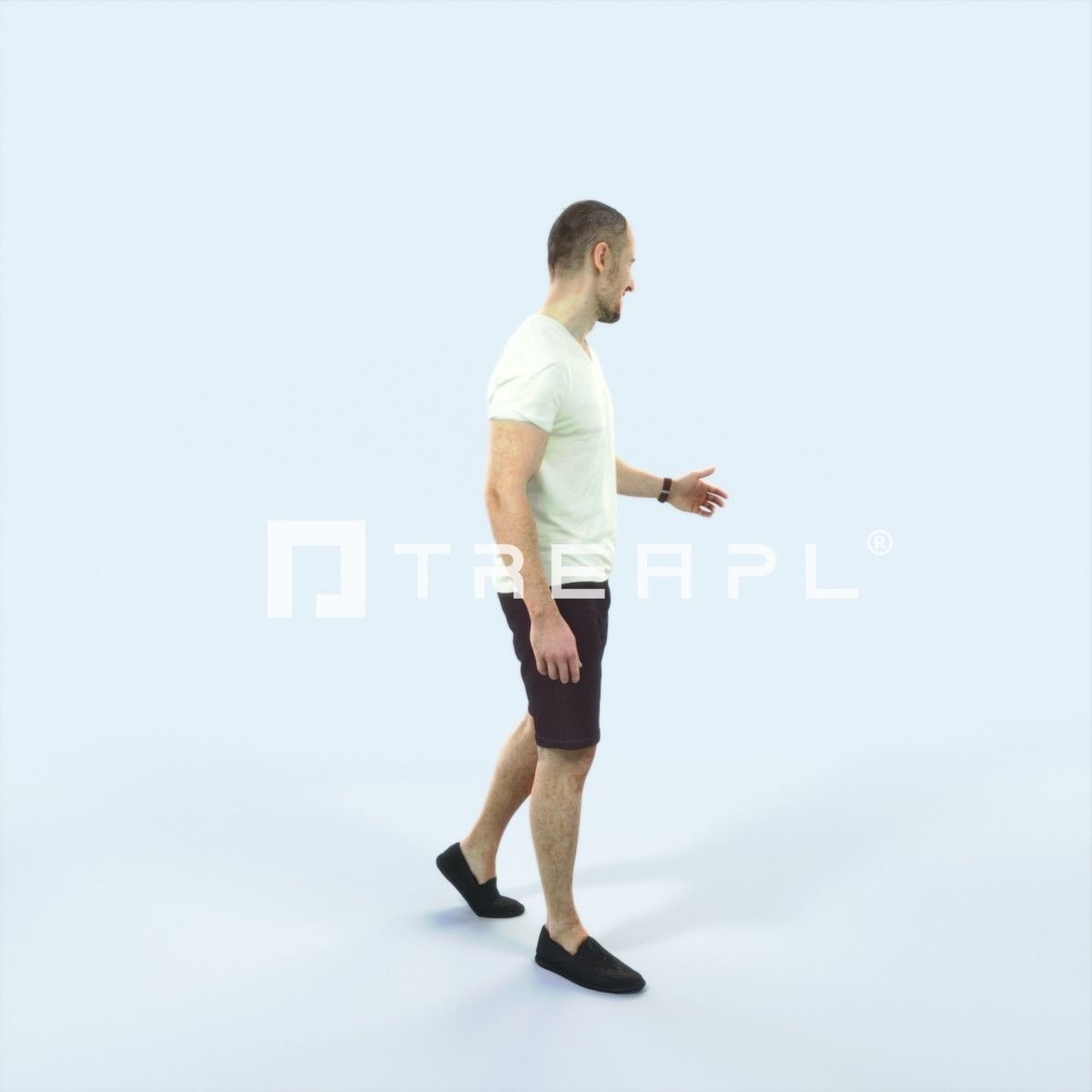 Master 24J Explaining Couple Summer walking Casual Man Low-poly 3D model_2