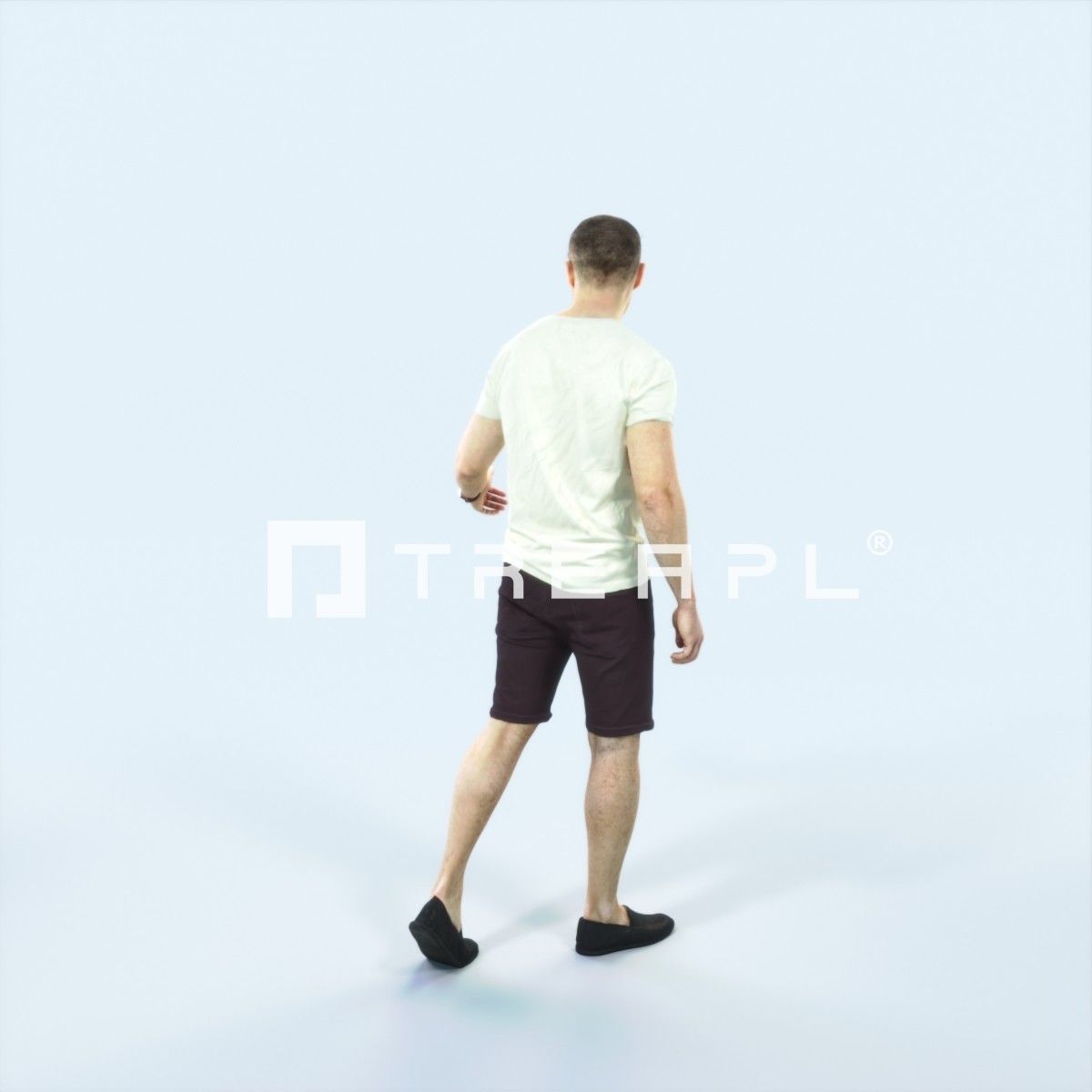 Master 24J Explaining Couple Summer walking Casual Man Low-poly 3D model_3