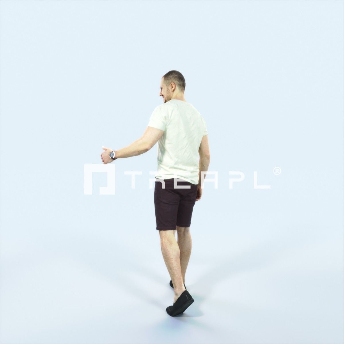 Master 24J Explaining Couple Summer walking Casual Man Low-poly 3D model_4