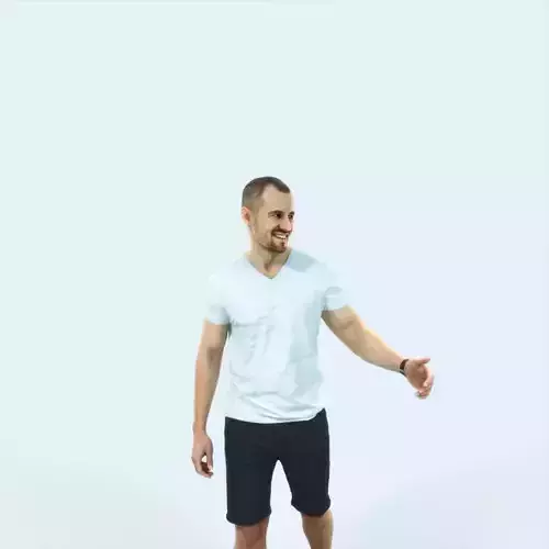 Master 24D Explaining Couple Summer walking Casual Man