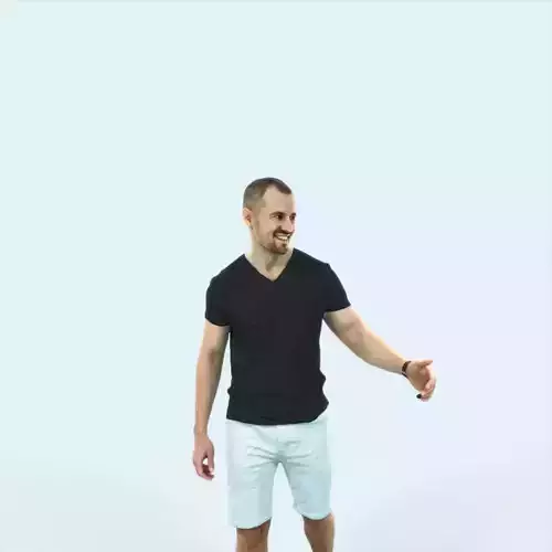 Master 24C Explaining Couple Summer walking Casual Man