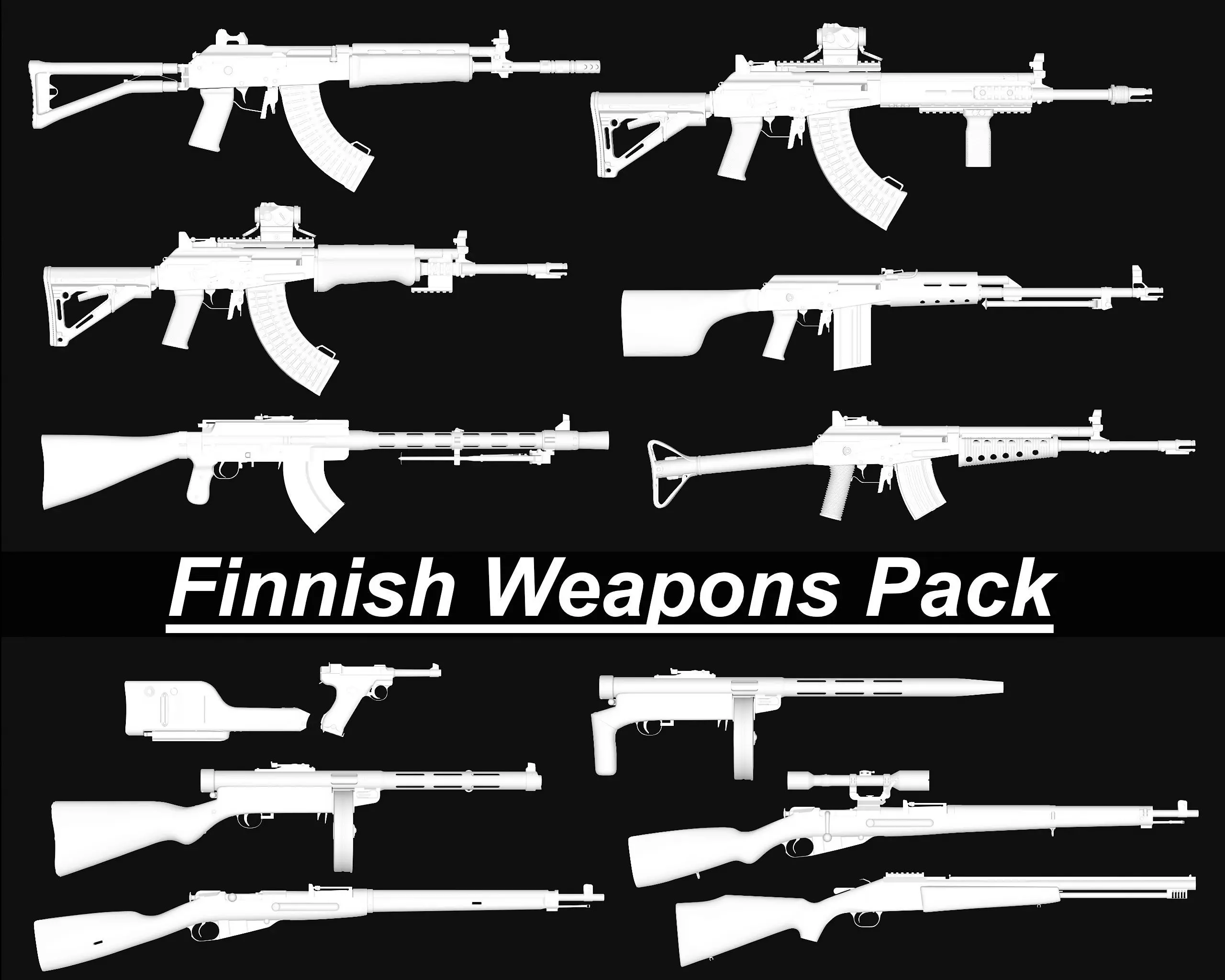 Finnish Weapons Pack 3D Model Collection_0