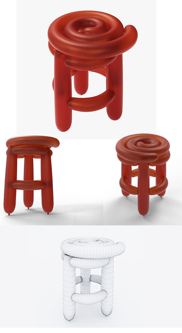 Blowing Stool 3D model_1