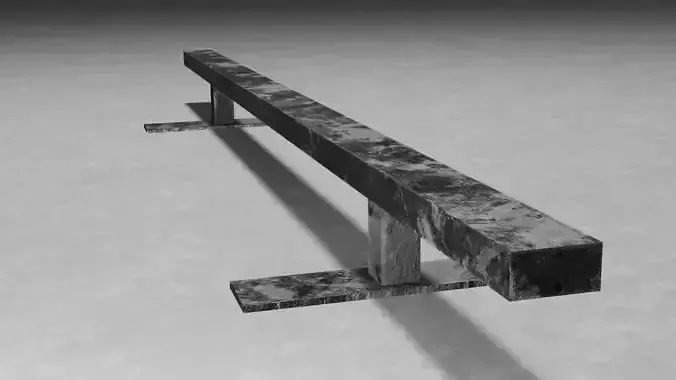 Skateboarding metal grinding Flat Bar 4K Low-poly 3D model