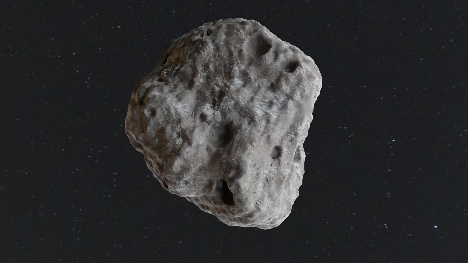Detailed asteroid space rocks high-poly set 1 3D model_5