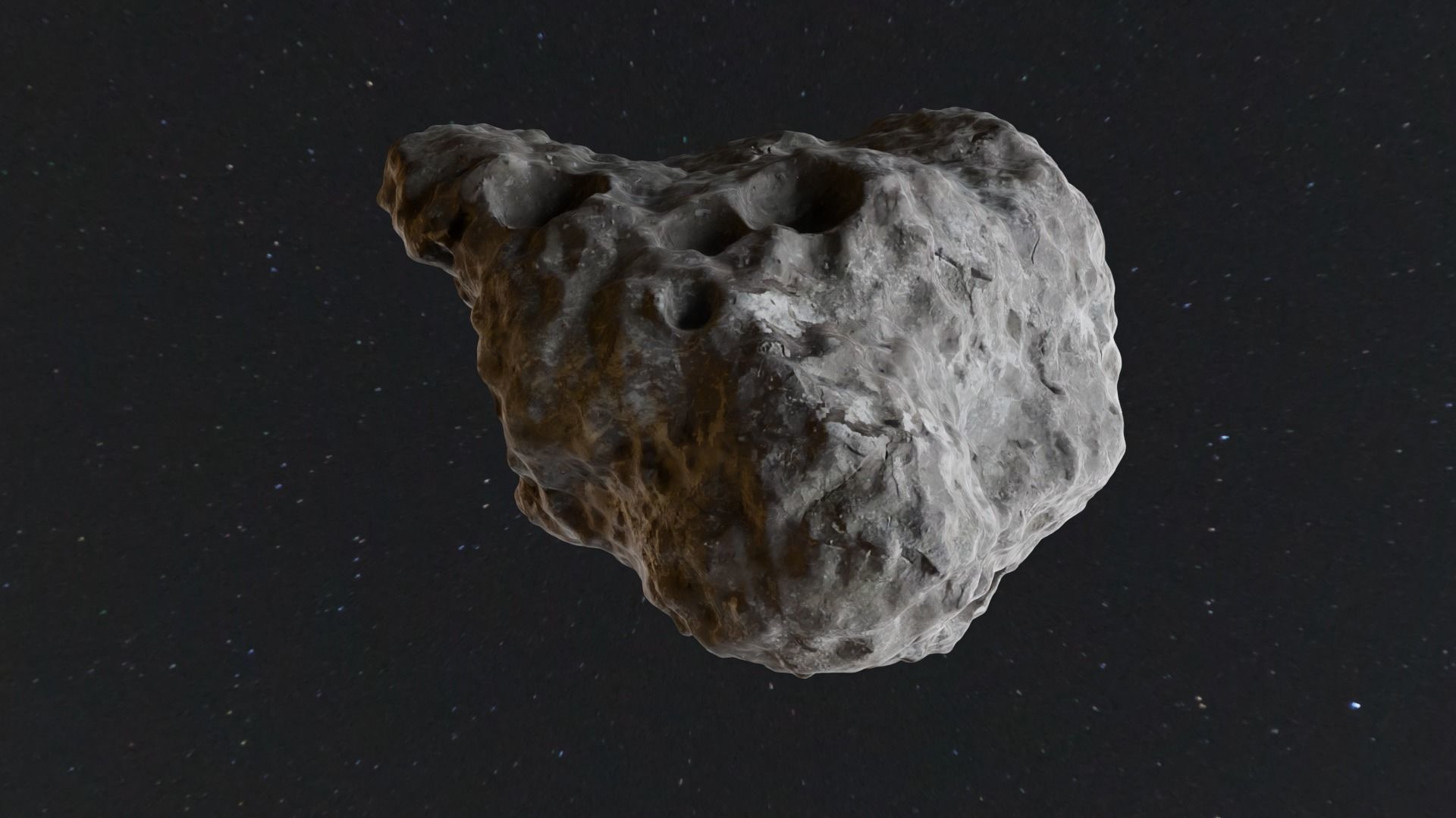 Detailed asteroid space rocks high-poly set 1 3D model_4