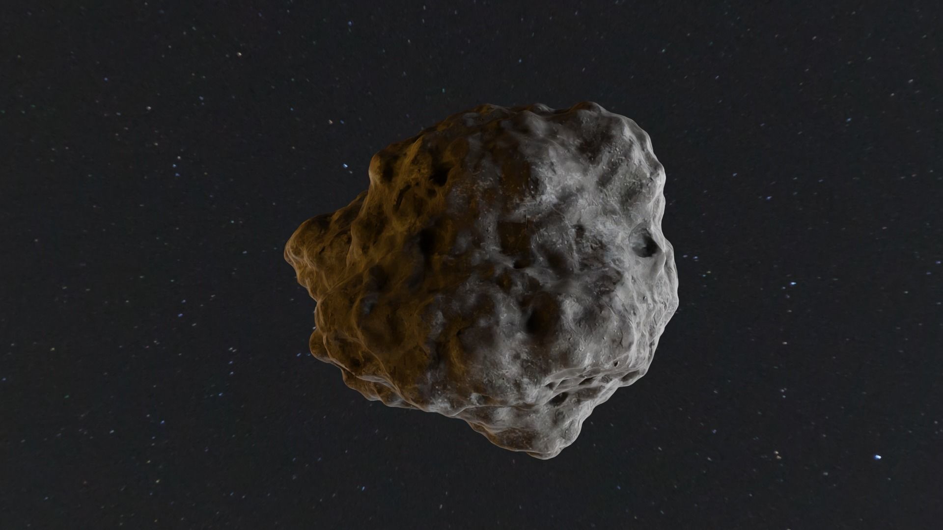 Detailed asteroid space rocks high-poly set 1 3D model_2