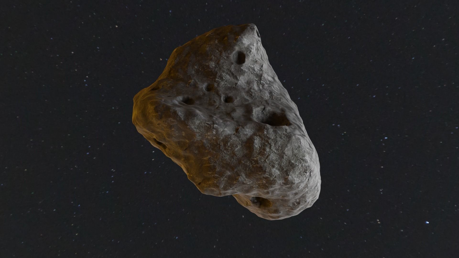 Detailed asteroid space rocks high-poly set 1 3D model_1
