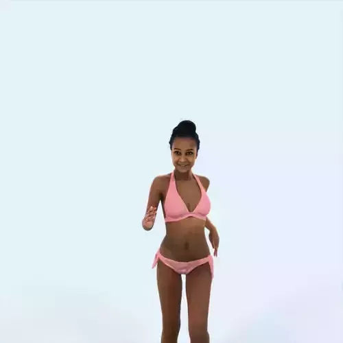 May 05E Running Jogging Beach Sport African American Woman