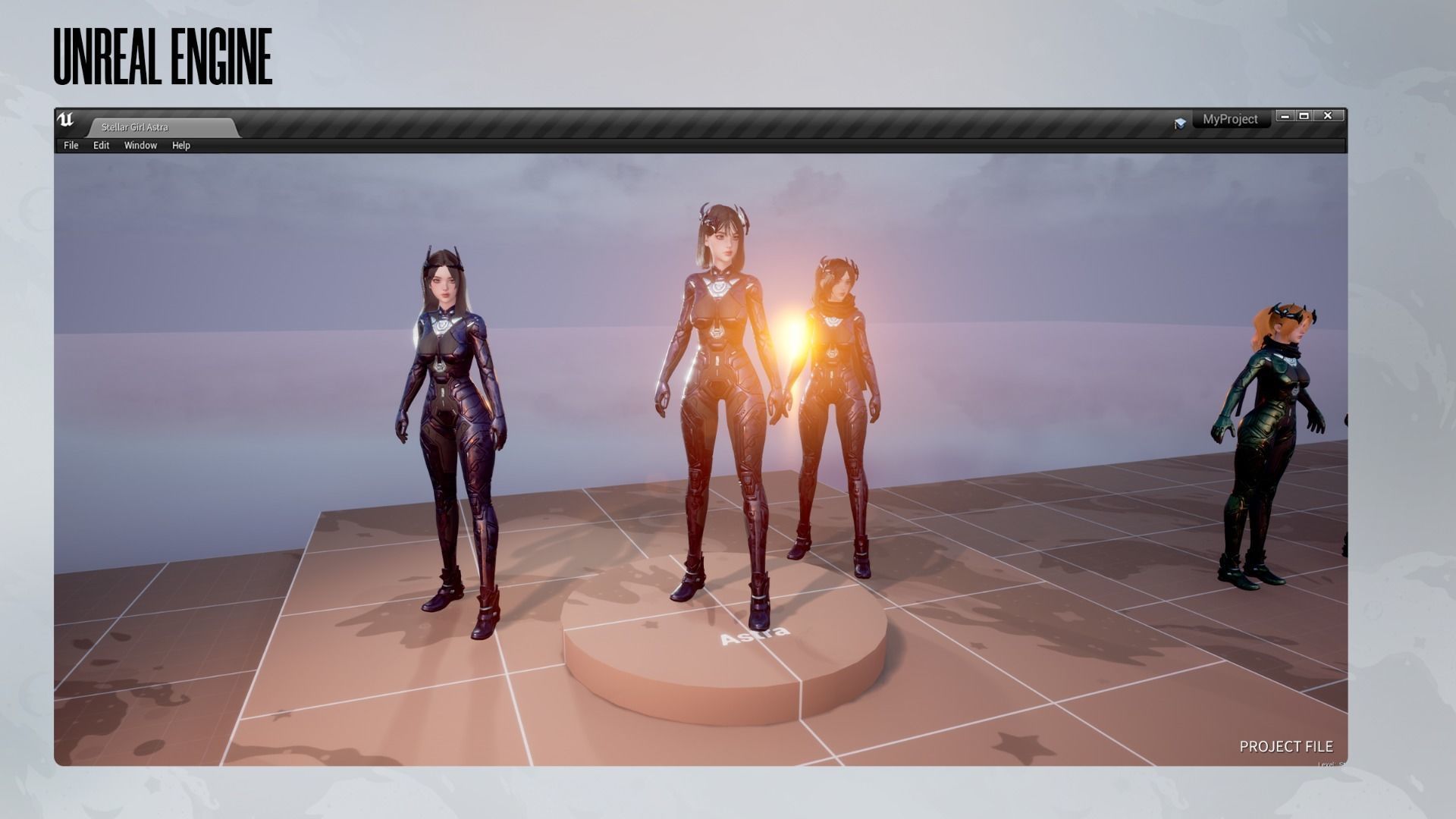 Stellar Girl Astra -  Game Ready Low-poly 3D model_17