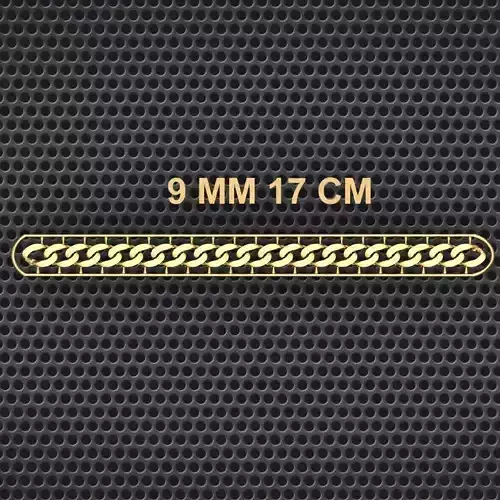 9 mm 17 cm CUBAN LINK CHAIN FOR BRACELET OR NECKLACE