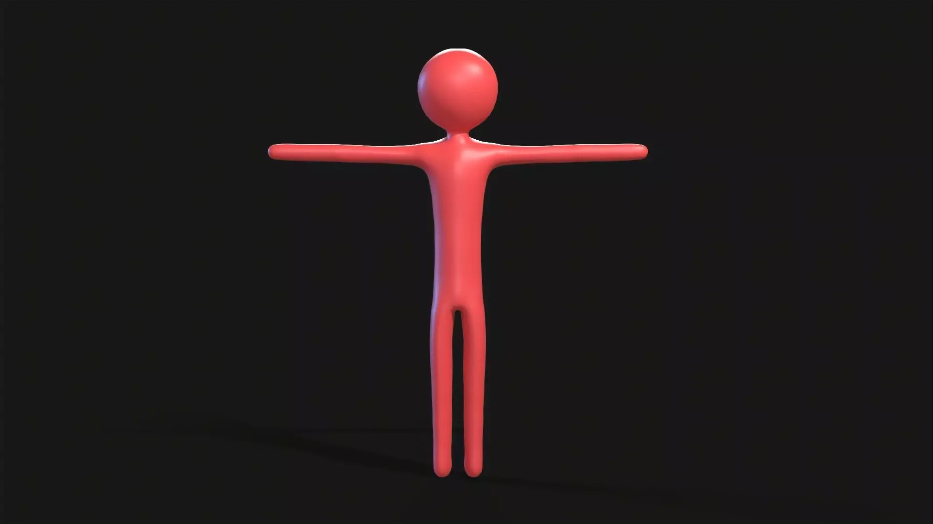 Stickman Base Mesh Free low-poly 3D model