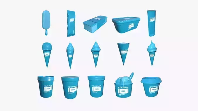 15 Ice Creams Mock Up Collection - Blank Templates 