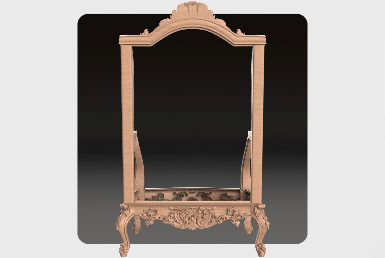Carved sofa ornament for cnc 03 3D model_2