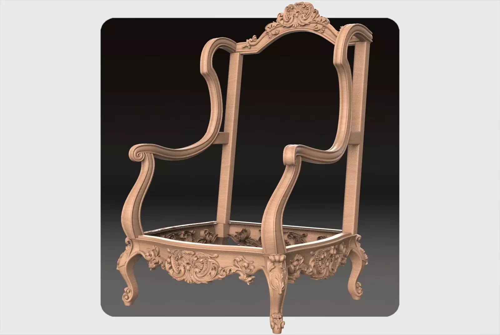 Carved sofa ornament for cnc 03 3D model_0